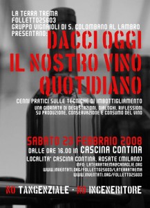 Dacci oggi il nostro vino quotidiano - flyer fronte