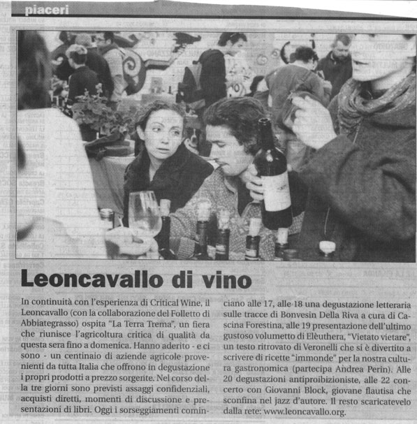 "Leoncavallo di vino" - Il Manifesto
